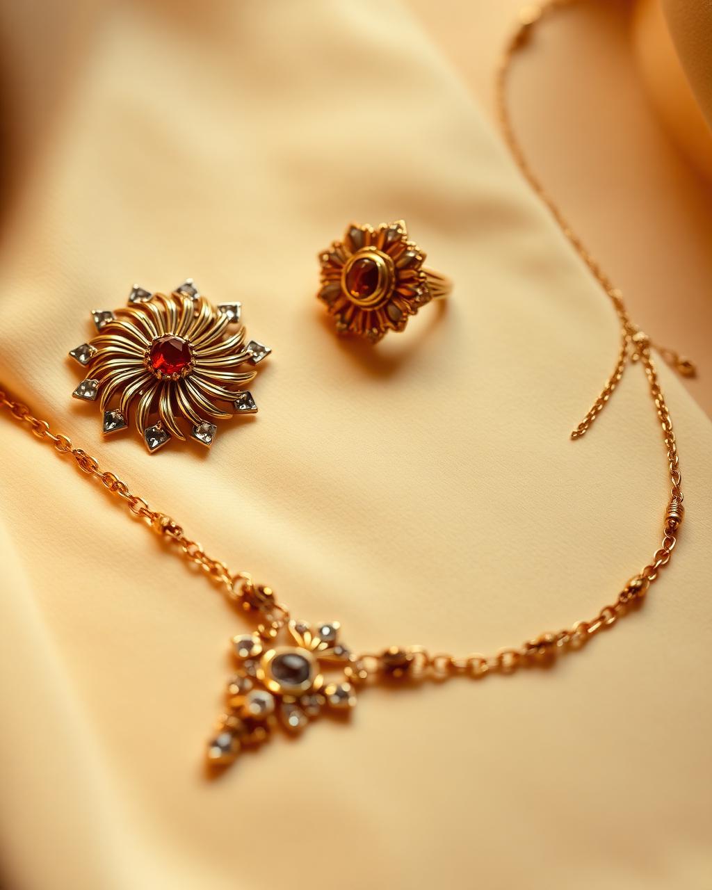 Vintage gouden sieraden uit verschillende stijlperiodes